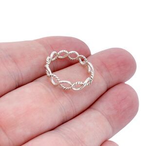 Vintage Sterling Silver 925 Twisted Infinity Band Ring Size 6.25